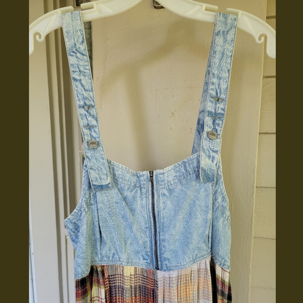 Free People Plaid Maxi Dress - Blue and Brown - Picture 7 of 16